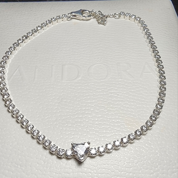 Pandora Sparkling Heart Tennis Bracelet - Picture 3 of 9